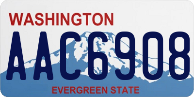 WA license plate AAC6908