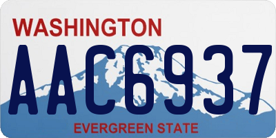 WA license plate AAC6937