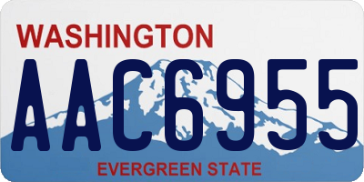 WA license plate AAC6955