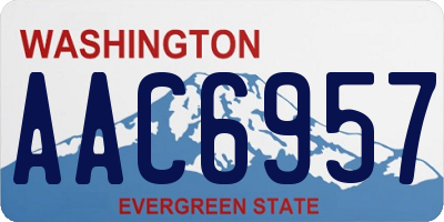 WA license plate AAC6957