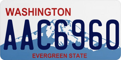 WA license plate AAC6960