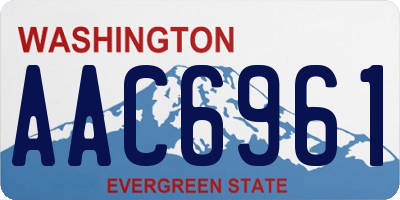 WA license plate AAC6961