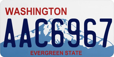 WA license plate AAC6967
