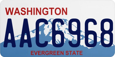 WA license plate AAC6968
