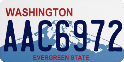 WA license plate AAC6972