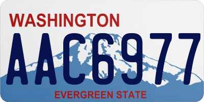 WA license plate AAC6977