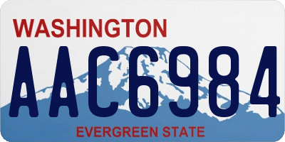 WA license plate AAC6984