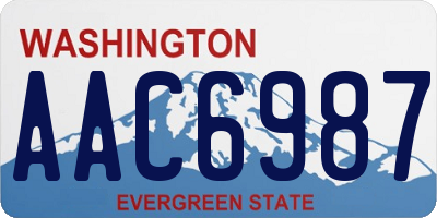 WA license plate AAC6987