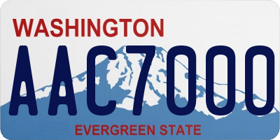 WA license plate AAC7000