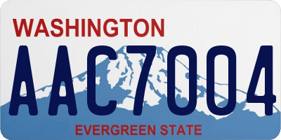 WA license plate AAC7004