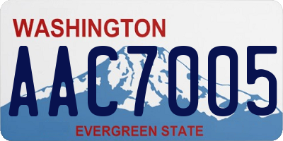 WA license plate AAC7005