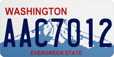 WA license plate AAC7012
