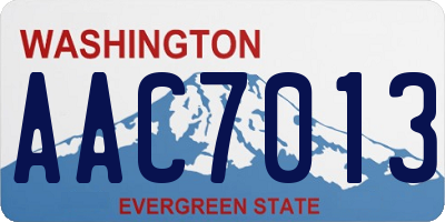 WA license plate AAC7013
