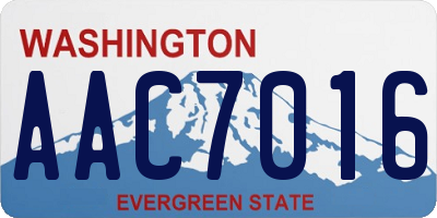 WA license plate AAC7016
