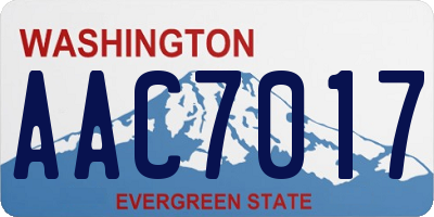 WA license plate AAC7017