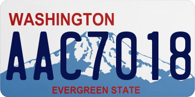 WA license plate AAC7018