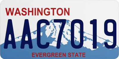 WA license plate AAC7019