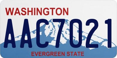 WA license plate AAC7021