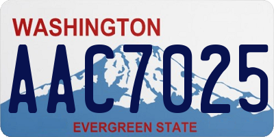 WA license plate AAC7025