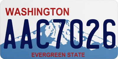 WA license plate AAC7026