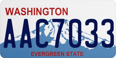 WA license plate AAC7033