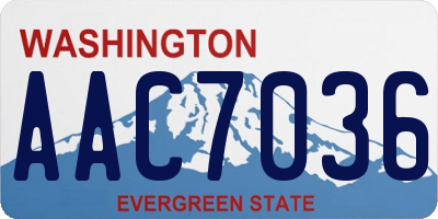 WA license plate AAC7036