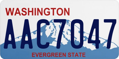 WA license plate AAC7047