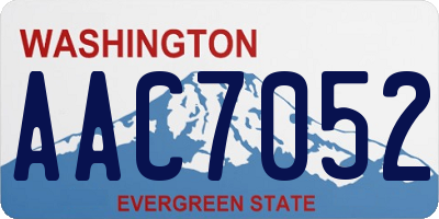 WA license plate AAC7052
