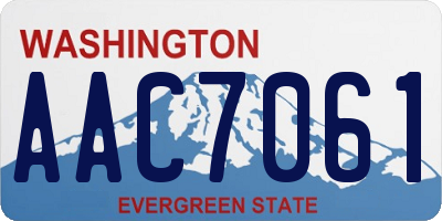WA license plate AAC7061