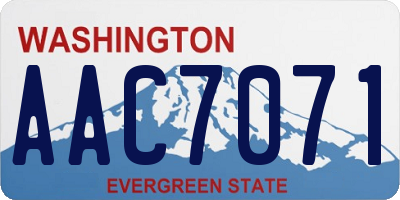 WA license plate AAC7071