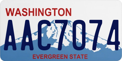 WA license plate AAC7074