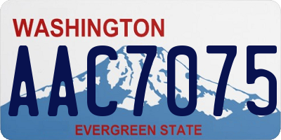 WA license plate AAC7075