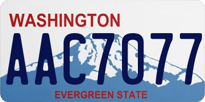 WA license plate AAC7077