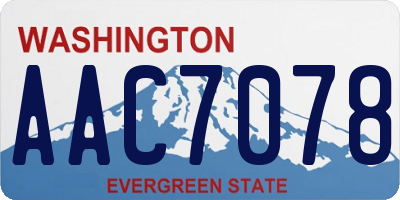 WA license plate AAC7078