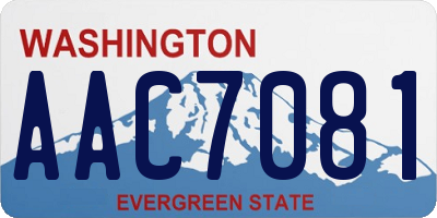 WA license plate AAC7081