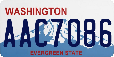 WA license plate AAC7086
