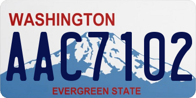 WA license plate AAC7102