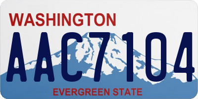 WA license plate AAC7104