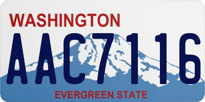 WA license plate AAC7116