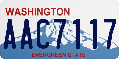 WA license plate AAC7117