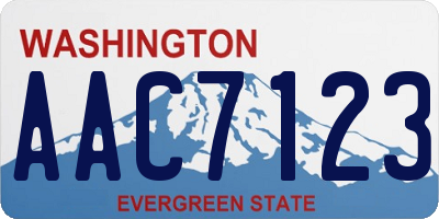 WA license plate AAC7123