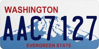 WA license plate AAC7127