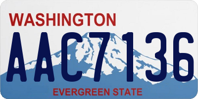 WA license plate AAC7136