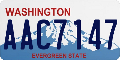 WA license plate AAC7147