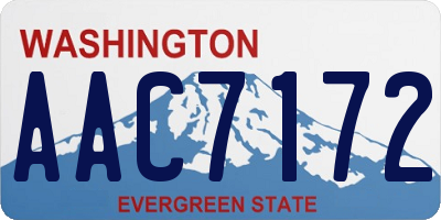 WA license plate AAC7172