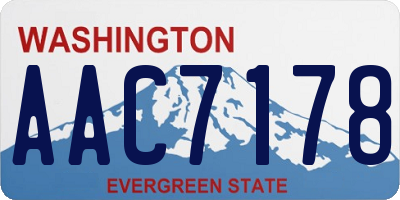 WA license plate AAC7178