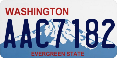 WA license plate AAC7182