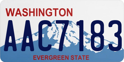 WA license plate AAC7183