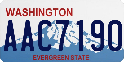 WA license plate AAC7190