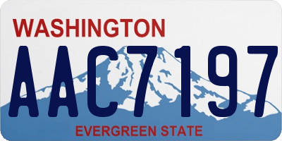 WA license plate AAC7197